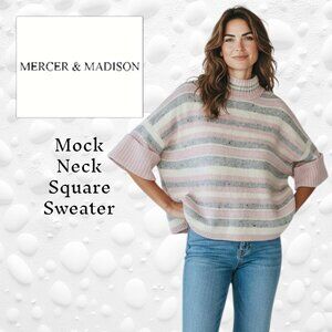 Mercer & Madison Mock Neck Square Sweater — Size XL, NWOT - very soft!